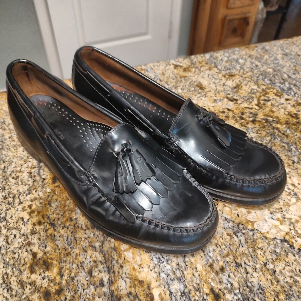 G.H. Bass & Co. Black Leather Mens Loafers Size 9.5D Layton - Picture 2 of 14